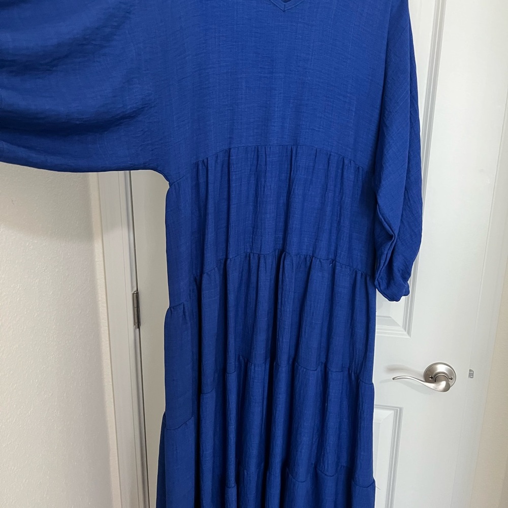 Blue Maxi Linen Dress